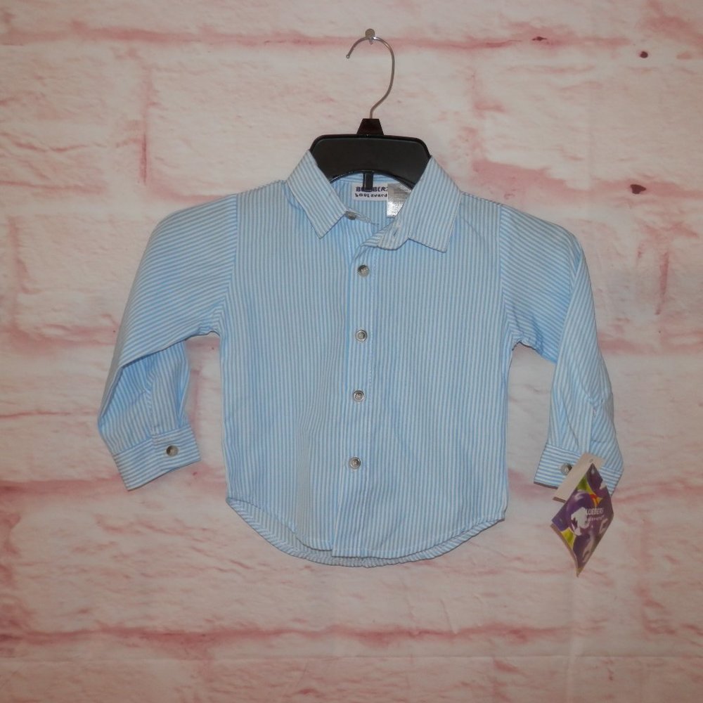 NEW Blueberi Boulevard Boys 4T Button Down Striped Holiday Dress Shirt NWT 3601